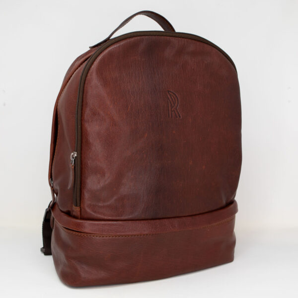 Zaino in vera pelle con doppia cerniera