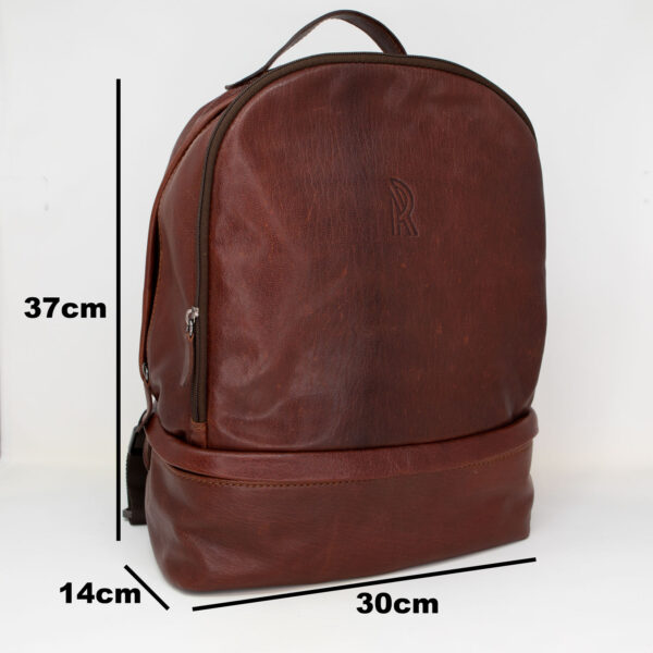 Zaino in vera pelle con doppia cerniera