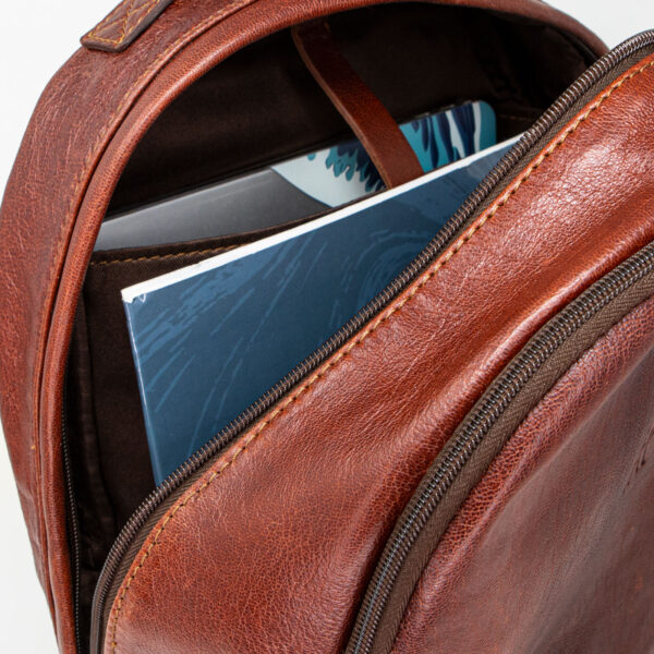 Zaino in vera pelle con doppia cerniera