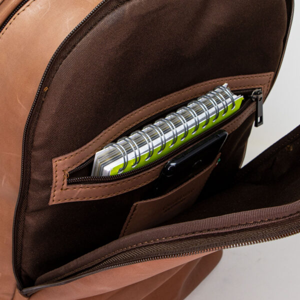 Zaino in vera pelle con doppia cerniera